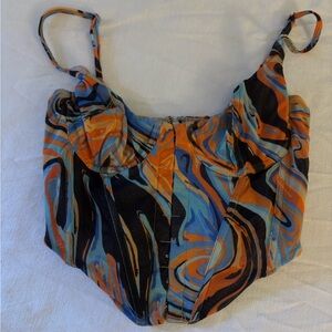 White Fox Corset Colorful Mesh Pattern Going Out Top Small Boning